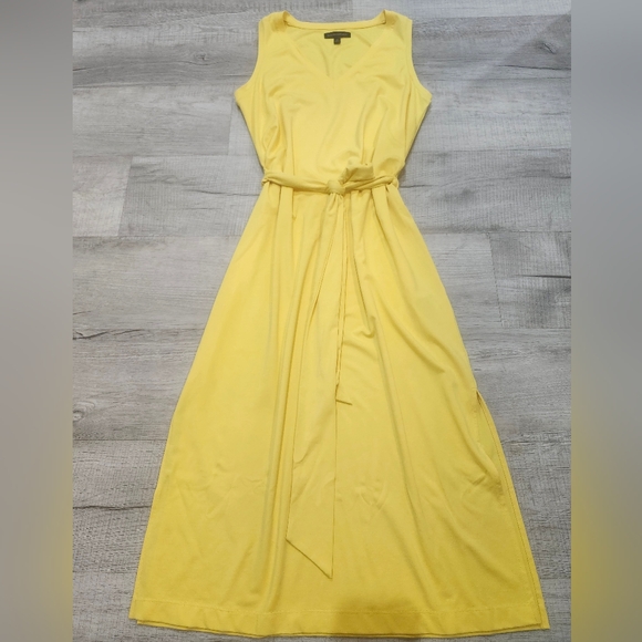 Banana Republic Dandelion Yellow Midi Dress With Matching Belt - Picture 2 of 9